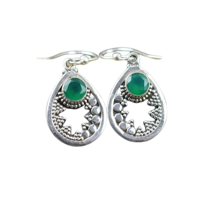 Diseñador regalo de boda mejor calidad joyería pendiente 925 plata esterlina hecho a mano piedra preciosa verde ónix Spinner pendiente joyería - Product Image 1