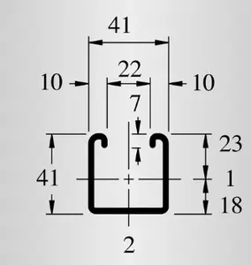 Proveedor de canal medio ranurado Profilo unistrut 41x41g i