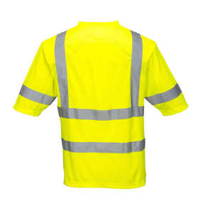 Camiseta de alta visibilidad con cinta reflectante para uso en construcción, fábrica e industria. - Product Image 2