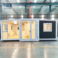 Maison préfabriquée extensible portable de 40 pieds, villa préfabriquée de luxe, 3 chambres, 2 salles de bain, cuisine, maison mobile, bureau