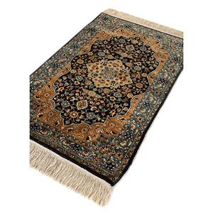 Alfombras de Seda Anudadas a Mano en Gulmarg, Color Azul, con Medallón y Patrón Abstracto para el Hogar, Pasillo y Sala de Estar, Modelo Pae-4907, Hechas a Mano - Product Image 2