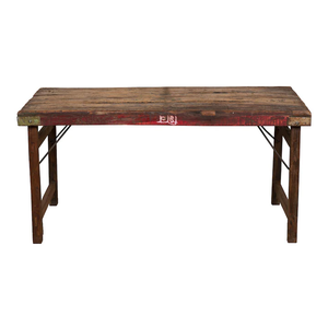 Rustic Handcrafted Wooden Fold-Up <b>Table</b> with Industrial Metal Bracket Detailing, Multi-Purpose Portable Display and <b>Buffet</b> <b>Table</b> - Product Image 5