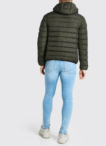 Chaqueta acolchada de algodón con Capucha ligera personalizada con cremallera de fabricante, chaqueta clásica de invierno a la moda para hombre, chaqueta de burbujas acolchada para hombre al aire libre para hombre - Product Image 2