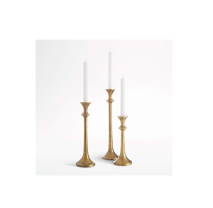 เทียนทองเหลืองอินเดียยืนโบราณสำหรับบนโต๊ะอาหารตกแต่งบ้านและตกแต่งเทศกาลเชิงเทียนโลหะราคาต่ำ - Product Image 1