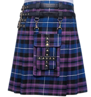 Kilts utilitaires pour femmes avec poche avant amovible, vente en gros, sur mesure, jupes décontractées unies en laine lavée