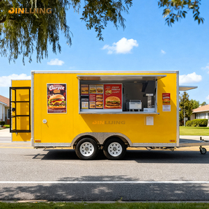 JINLIJING Rimorchio per Cibo, Camion Bar Mobile, Ristorante Mobile Completamente Attrezzato, Carretto per Pizza e Hamburger, Rimorchio Alimentare con Standard USA - Product Image 1