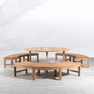 Ensemble de table à manger pour pique-nique de jardin avec banc Ensemble de table à manger en bois de teck Meubles de jardin Ensemble de terrasse Meubles de table de pique-nique - Product Image 5