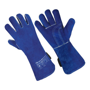 Vente chaude Isolation De Protection Anti-Coupure EPI OEM Résistance Aux Coupures Résistant Au Feu Bleu Hommes En Cuir Gants De Soudage Gants De Sécurité - Product Image 2