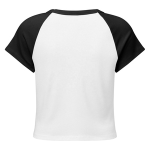 American Style Letter Raglan Short Sleeve <b>Red</b> Bad Logo Print T Shirt for Women Summer New Trendy Slim Fit Sexy Sport <b>Crop</b> <b>Top</b> - Product Image 3