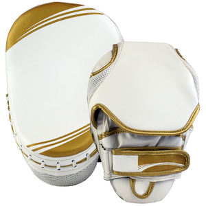 Almohadillas de enfoque para patadas de boxeo personalizadas de alta calidad, recién llegado, último diseño, cuero de vaca dorado transpirable - Product Image 1