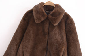 Brown Color Turn Down Collar <b>Long</b> Sleeve Stylish Design <b>Women's</b> Faux <b>Fur</b> <b>Coats</b> & Jackets - Product Image 3