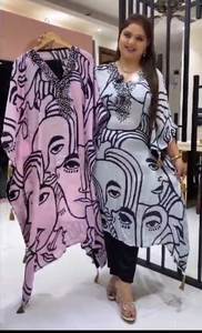 Ensemble pantalon et kaftan en coton pour femmes indiennes, confortable, décontracté, pour les fêtes, vêtements ethniques modernes, vêtements d'été - Product Image 3