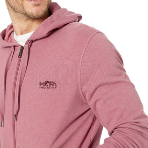 OEM Sweats à capuche zippés pour hommes 100% coton Motif solide Doublure en polaire douce Couleur et design personnalisés pour l'hiver - Product Image 3