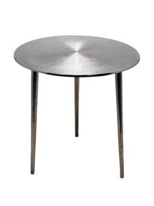 โต๊ะข้างอะลูมิเนียมสีเงินแบบโบราณดีไซน์ทันสมัยพร้อมโต๊ะดีไซน์ตรงกลางวงกลมที่น่าดึงดูดสำหรับบ้านและสวน - Product Image 3