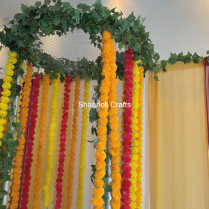 พวงมาลาดอกดาวเรืองประดิษฐ์มาใหม่2024ที่เป็นเอกลักษณ์ฉากหลังแต่งงานพวงมาลาดอกไม้สายประดับพวงมาลัยงานแต่งงาน - Product Image 2