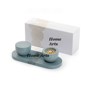 Brûleur d'encens en bois de conception attrayante taille et forme personnalisées Mabkhar avec plateau et boîte de rangement Mabkhar - Product Image 1