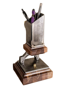 Soporte de papelería de oficina con acabado plateado, diseño único, bolígrafo decorativo para el hogar, accesorios escolares, almacenamiento para lápices, otros - Product Image 3