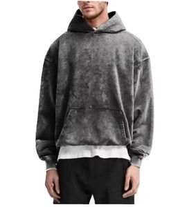 Fabricant de gros de haute qualité 100% coton pour hommes Stone Washed Winter Boxy Sweatshirts personnalisés poids lourd Acid Hoodies - Product Image 1
