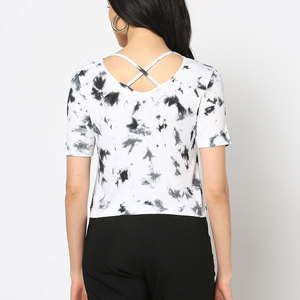 เสื้อยืดครอปสำหรับผู้หญิงเสื้อยืดครอปท็อปพิมพ์ลาย - Product Image 3