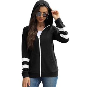 Sudaderas con capucha de cuello alto con cremallera para mujer Sudadera con cremallera transpirable de manga larga de talla grande con MOQ bajo Sudaderas con capucha para mujer - Product Image 3