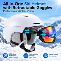 Casque de ski HONORTOUR Premium de haute qualité avec lentille Revo, protection UV 100%, casque de ski professionnel avec lunettes