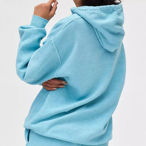 Sudadera con capucha con logotipo bordado Diseño personalizado Sólido Peso pesado Unisex Pullover Hoodies Essentials Blank Men's Oversized OEM - Product Image 3