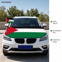 Banderas personalizables de todos los países en astas de fibra de vidrio de tamaño ajustable Bandera de cubierta de capó de coche de Palestina impresa Digital