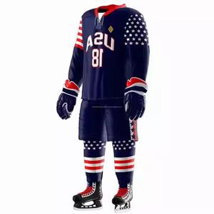 2025 uniforme de Hockey sur glace personnalisable 100% Polyester ensemble de Sublimation de haute qualité taille personnalisée Stock vêtements de Hockey sur glace élégants - Product Image 3
