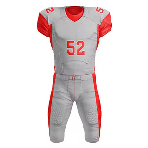 Uniforme de football américain de haute qualité personnalisé imprimé par transfert thermique 100% polyester à séchage rapide et respirant pour hommes à manches courtes - Product Image 3