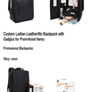 Zaino in similpelle Ladian personalizzato con accessori per articoli promozionali - Product Image 2