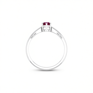 Elegant Engagement 925 Sterling <b>Silver</b> Band with Natural Ruby Marquise Cut <b>Solitaire</b> <b>Ring</b> - Product Image 2