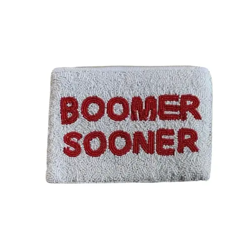 Boomer Eerder Gameday Kralen Portemonnee-Oklahoma-Teamgeest-Accessoires Voor Fans Met Handgemaakte Kralen Muntzak