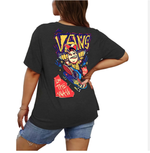 Meilleure vente motif numérique imprimé col rond respirant à manches courtes pull lavage à l'acide t-shirt pour femme t-shirt ajusté pour femme - Product Image 2