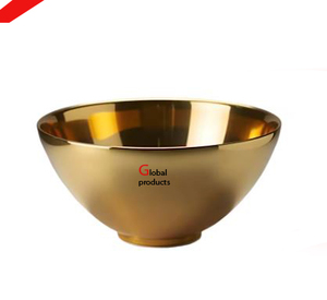 Tazón para servir aperitivos y comida de acero inoxidable con acabado dorado brillante para restaurante y bar de hotel - Product Image 1