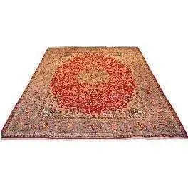 Auténtico Alfombra Persa de Najafabad, Estilo Tradicional, Anudada a Mano, para Interiores, con Lana Natural y Algodón, 13'10 X 9'10 - Product Image 1