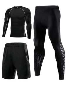 เสื้อยืดออกกำลังกายผู้ชาย คุณภาพสูง 100% ระบายอากาศ แห้งเร็ว ซับเหงื่อ ทรงเข้ารูป แขนสั้น สำหรับเล่นกีฬาและฟิตเนส - Product Image 5