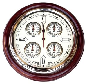 Classical Round Wooden <b>Wall</b> Clock With Shiny Polish Customized Round Wooden and Brass <b>Wall</b> Clock - Product Image 4