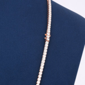 Personalized Hip Hop Style Jewelry Iced Out 925 Solid <b>Silver</b> Round Moissanite Cluster <b>Tennis</b> Chain Men - Product Image 5