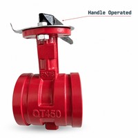 Vanne papillon rainurée rouge en fonte QT450 pour système d'incendie