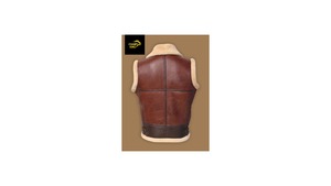 Veste d'extérieur pour homme en cuir véritable et fourrure marron, faite à la main, écologique, respirante, style décontracté hiver, cowboy, motard, western, 360g Champ King - Product Image 5