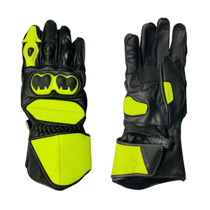 Brand New Men's Armoured Racing Gloves for Auto/Track/Motorcycle Racing Breathable Yellow/Black Leather Riding Wear Printed - Product Image 1
