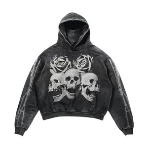 เสื้อฮู้ดผ้าคอตตอน100% แบบสวมหัวพิมพ์ลายพัฟโลโก้แบบกำหนดเอง - Product Image 1