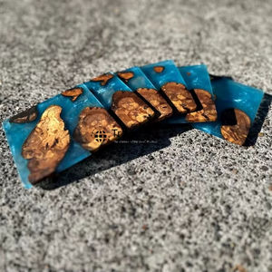 Posavasos de Resina Artesanales de Primera Calidad, Cuadrados de 4x4 Pulgadas, de Lujo para el Hogar y Restaurantes, Tradebyd - Product Image 1