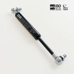 Ressort à gaz en acier noir QBQ, tige de 15 mm à 6 mm, 245 mm (9,65 po), 50N-400N, pour meubles, portes de placards de camping-cars, fabriqué en Turquie, ISO9001 - Product Image 1