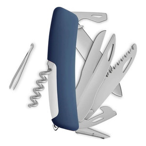 Coltello tascabile Swiza Allmatt Standard D09 R - 14 funzioni con forbici e sega, blu scuro - Product Image 2
