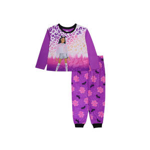 100% Cotton Little Girls' 2-Piece Set Comfortable 'That Girl Lay Lay' <b>Tshirt</b> & Pajamas Featuring Cute Cartoon Pattern - Product Image 1