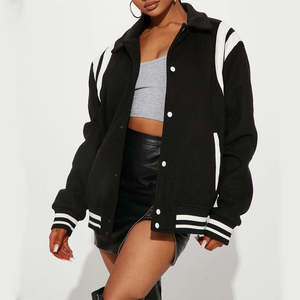 Femmes Nouveau Design Varsity Jackets Sports Baseball Jacket New Stylish Fashion Made With Comfortable Fabric with Leather Sleeve - Product Image 1