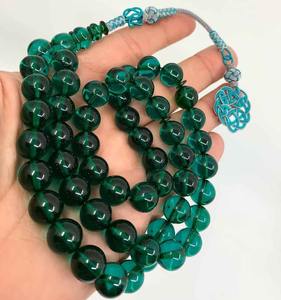 Chapelet musulman en cristal d'ambre en résine de 10 mm avec logo personnalisé, perles de prière écologiques, fabrication artisanale, tasbih islamique - Product Image 6