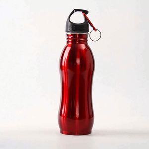 Bouteille d'eau isotherme à double paroi en acier inoxydable rouge pour les voyages et les activités de plein air avec couvercle - Product Image 1