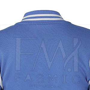 Elegante Crop Top Plain Letterman Jacket con diseño personalizado Chaquetas causales fabricadas por Fasmic Sport's - Product Image 5